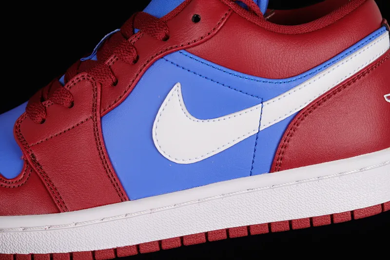 All categories Air Jordan Jordan series basketball shoes Air Jordan 1 Low Air Jordan 1 Low AJ1 Joe 1 red, blue and white swoosh color low-top basketball shoes DC0774-604
